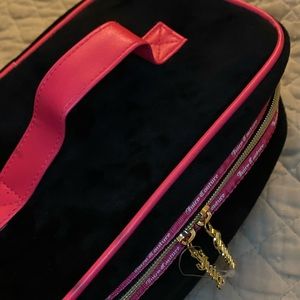 Black and Pink Velvet Juicy Couture Makeup Bag